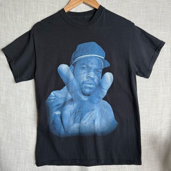 Ice Cube Other - Ice Cube T-Shirt Mens M Black Blue Rap Tee Hip Hop Graphic West Coast Streetwear